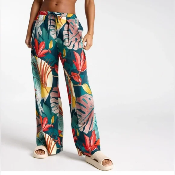 CALIA Women's Pleated Wide Leg Cover Up Pants - Picture 1 of 10